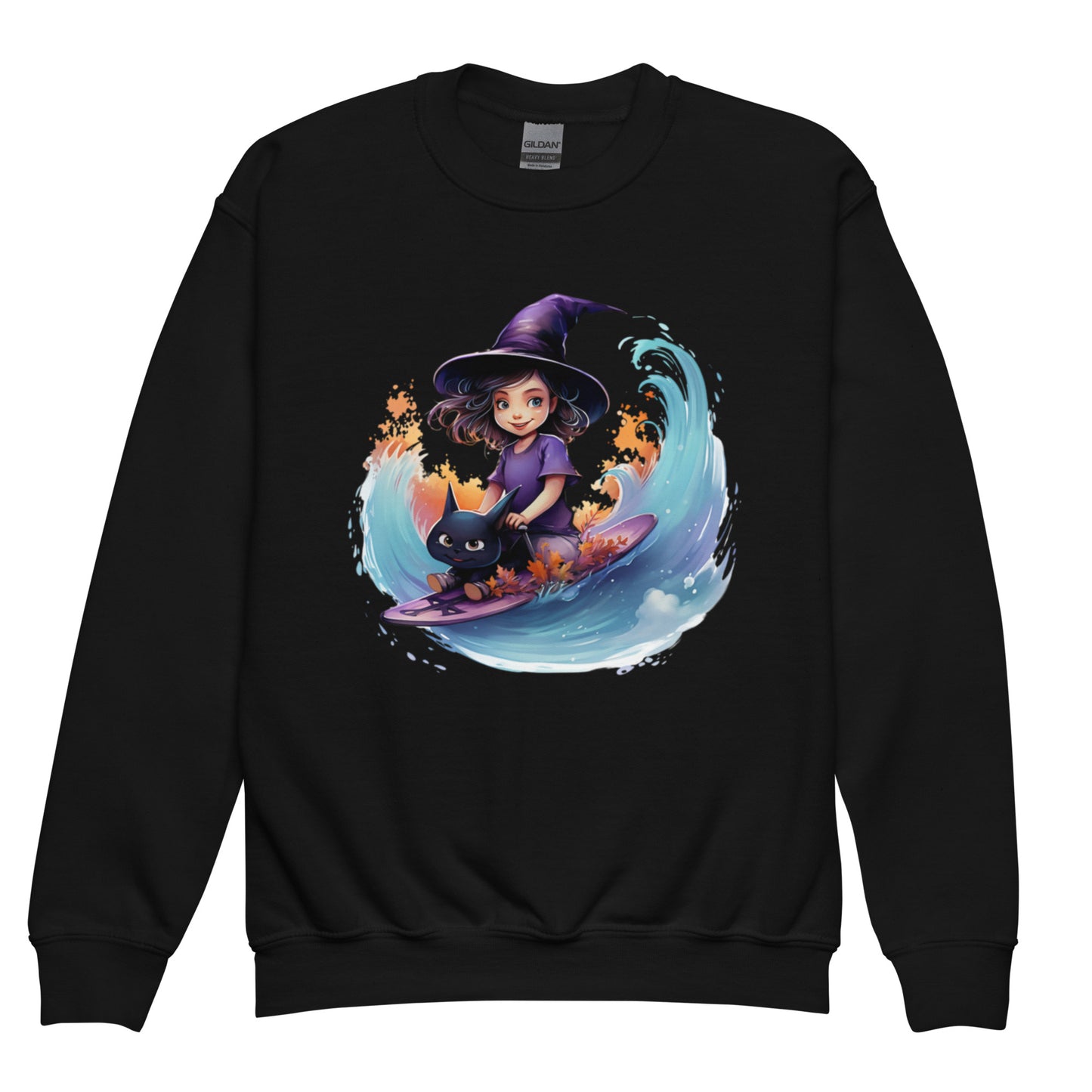 Little witch surfing - Youth crewneck sweatshirt