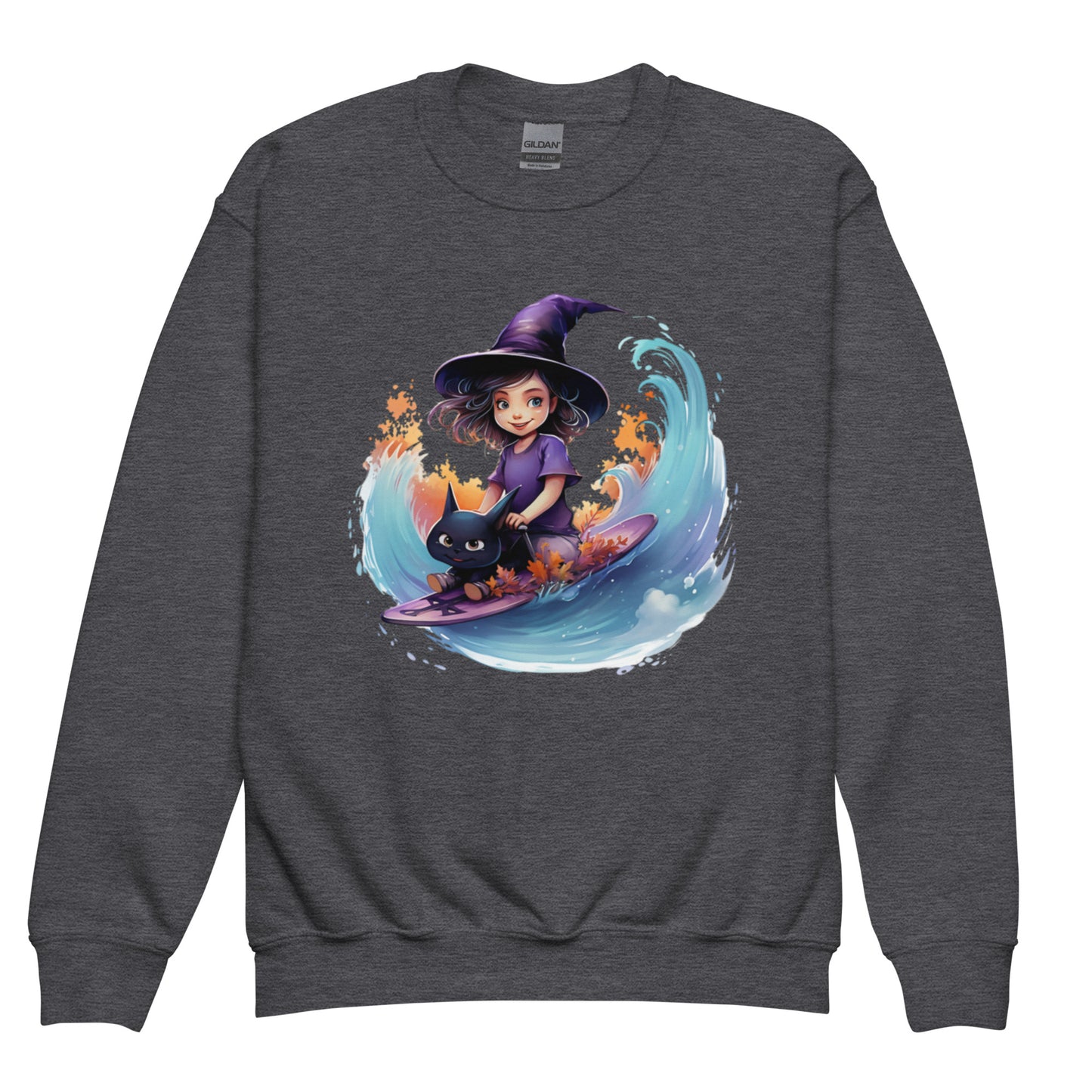 Little witch surfing - Youth crewneck sweatshirt