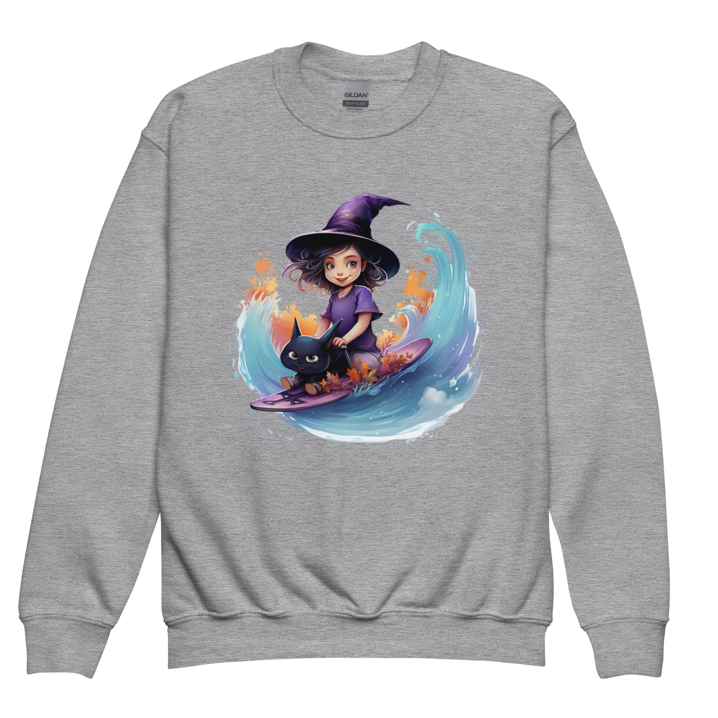 Little witch surfing - Youth crewneck sweatshirt