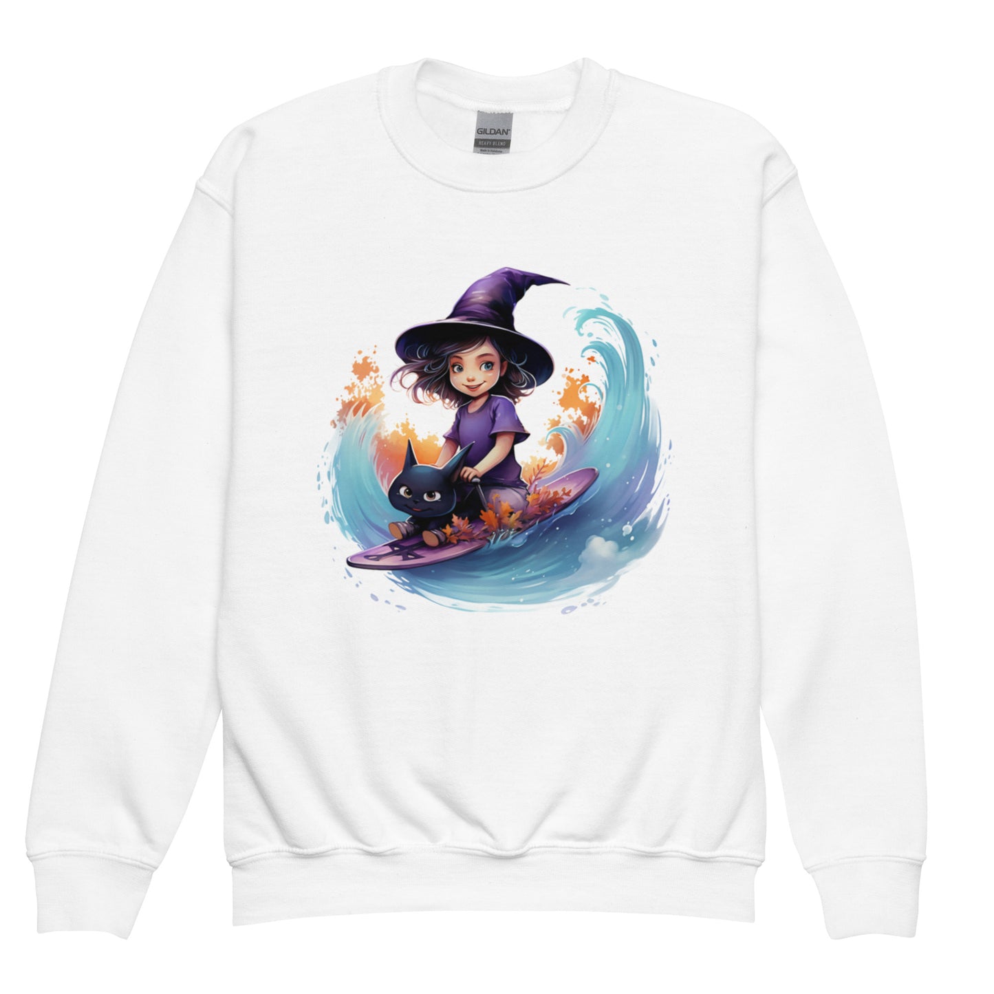 Little witch surfing - Youth crewneck sweatshirt